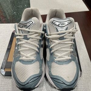 Asics Women's Cream and Gray Sneakers